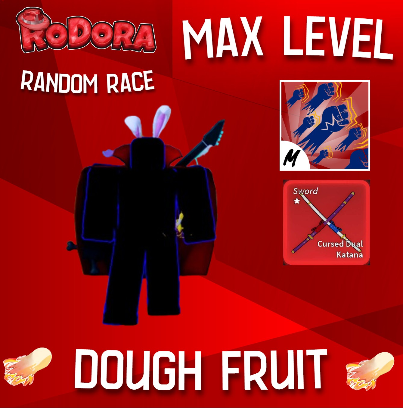 Max Lv with Dough V2 With CDK Random Race